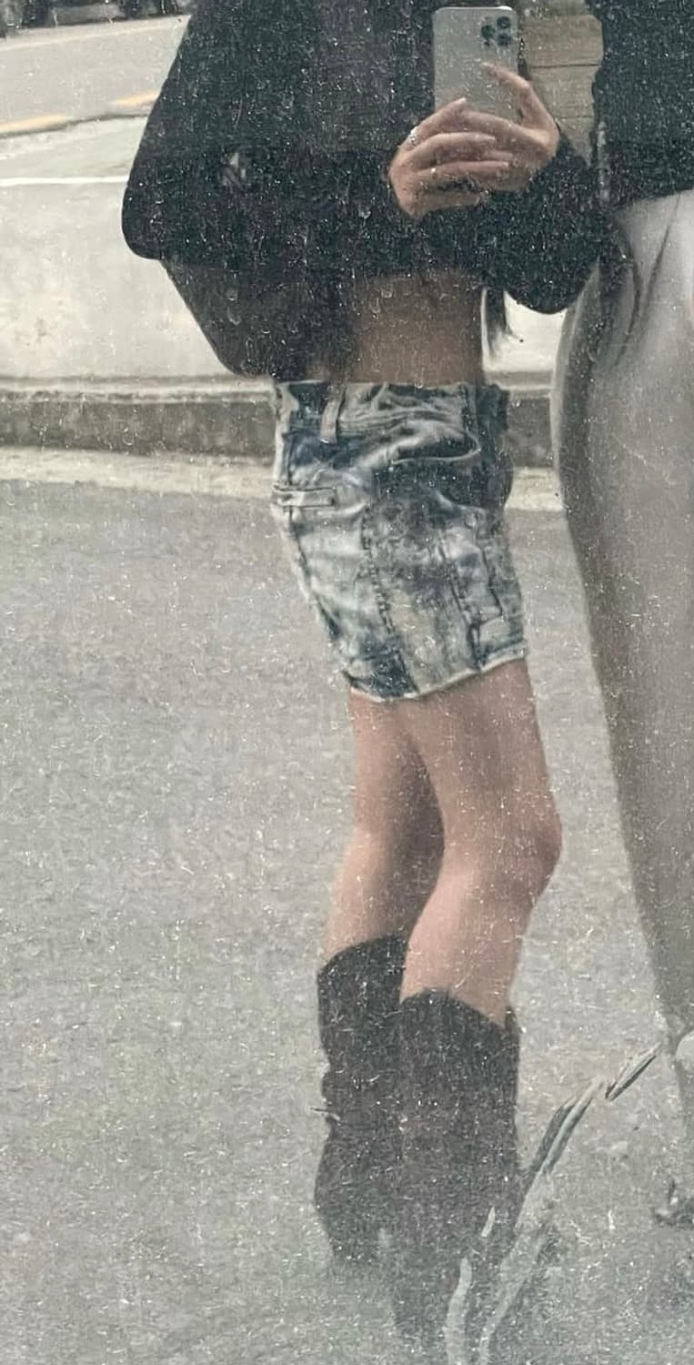 빈티지 타이다이 워싱 데님 치마바지 상품이미지3