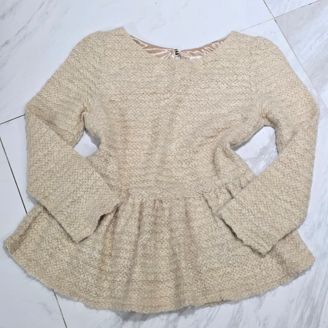 일본빈티지)스나계st 로맨틱 히메라떼갸루st 트위드 모리걸 니트블라우스 상품이미지3