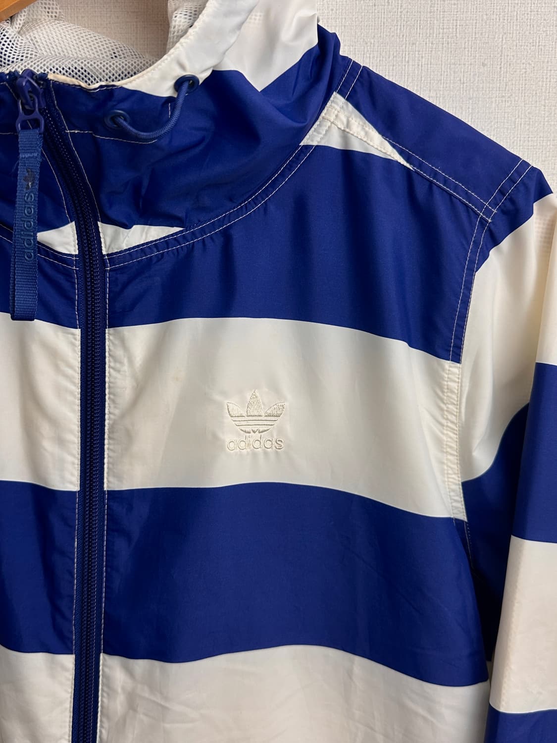 Adidas 블루 스트라이프 롱 후드 집업 상품이미지8