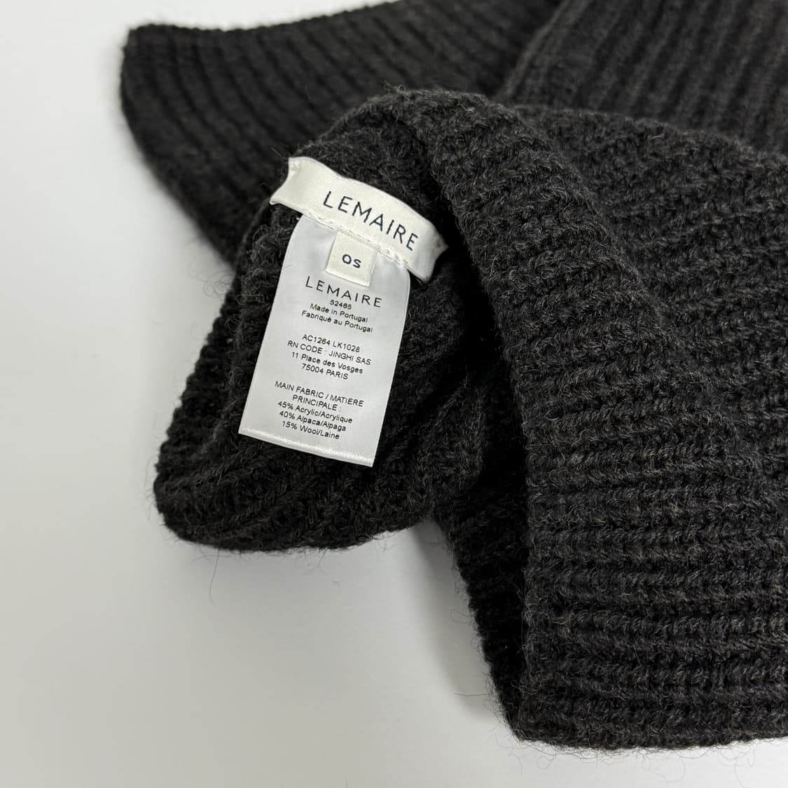 르메르 25FW 리브드 하이 넥 스누드 OS 다크 에스프레소 상품이미지5