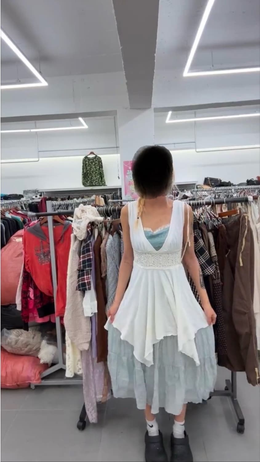 미스터빈티지 페어리 가디건 스커트 원피스 슬리브리스 베스트 세트 상품이미지3