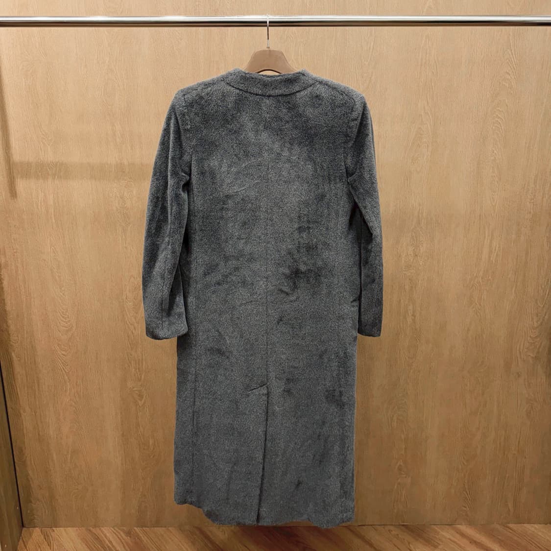 랑방 콜렉션 롱 코트 테일러드 라펠 절개 디테일 레귤러핏 그레이 상품이미지3