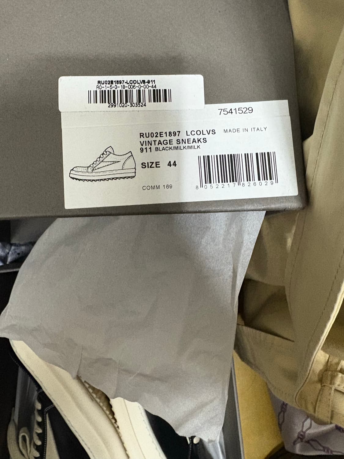 릭오웬스 룩소르 빈티지 로우 릭반스 44 상품이미지3