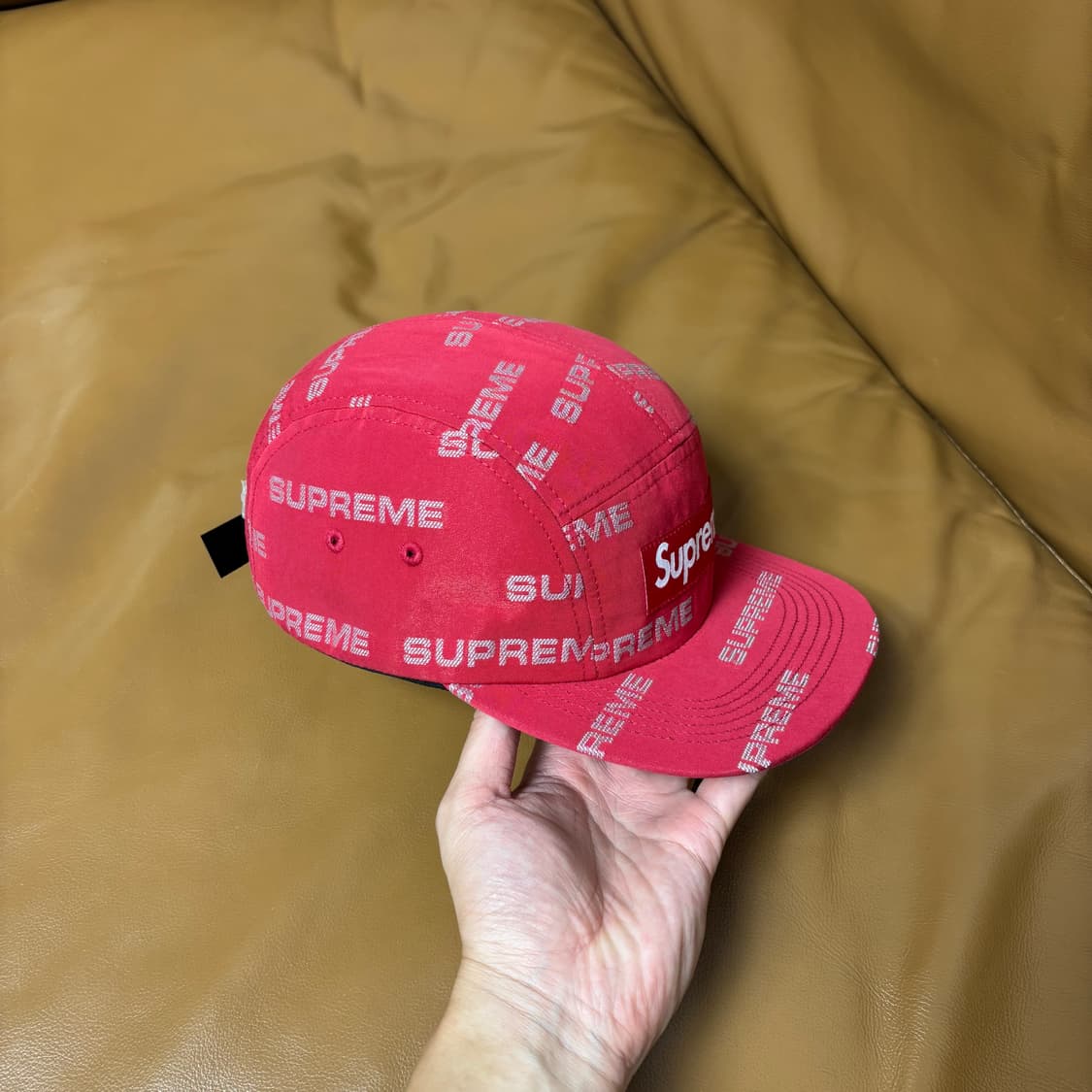 Supreme 슈프림 레드 캠프캡 모자 (Jacquard Red) 상품이미지3