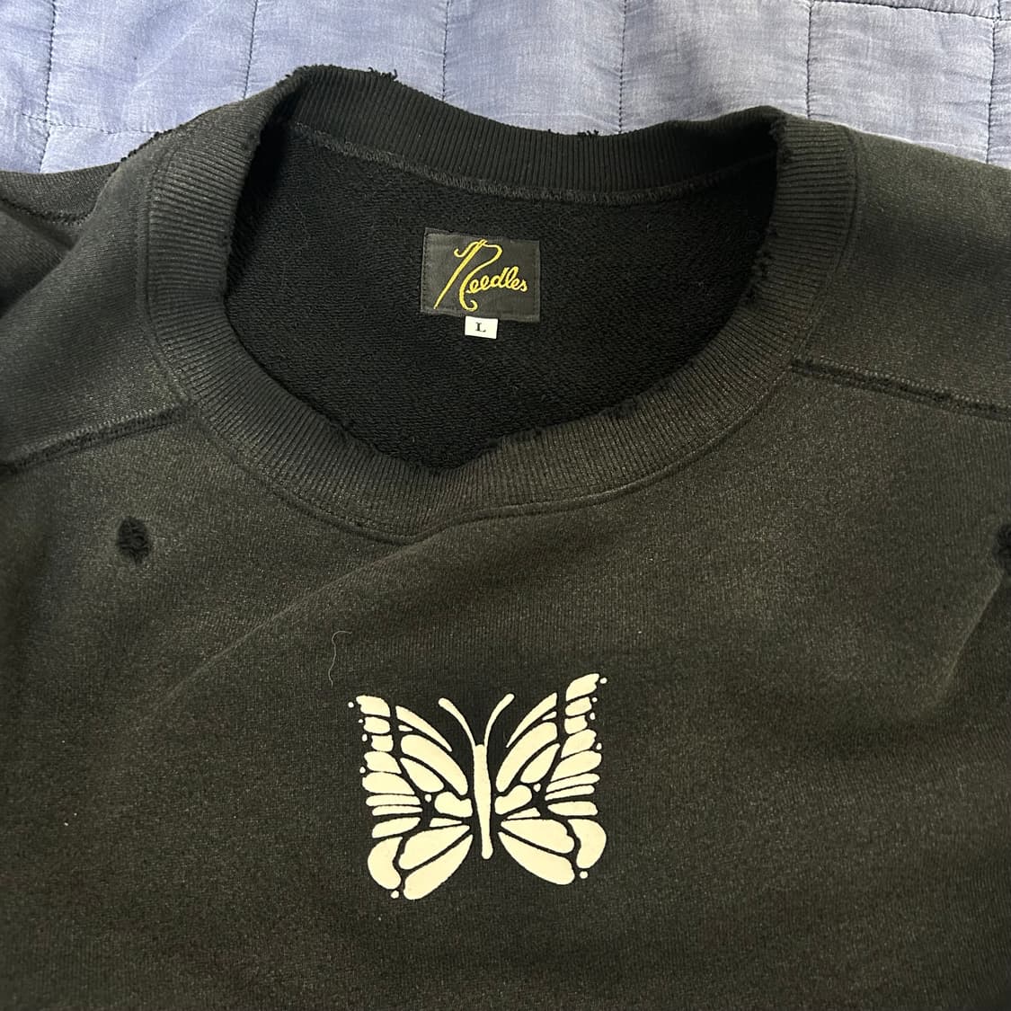 (L) 니들스 디컨스트럭티드 스웻셔츠 프렌치테리 블랙 상품이미지3