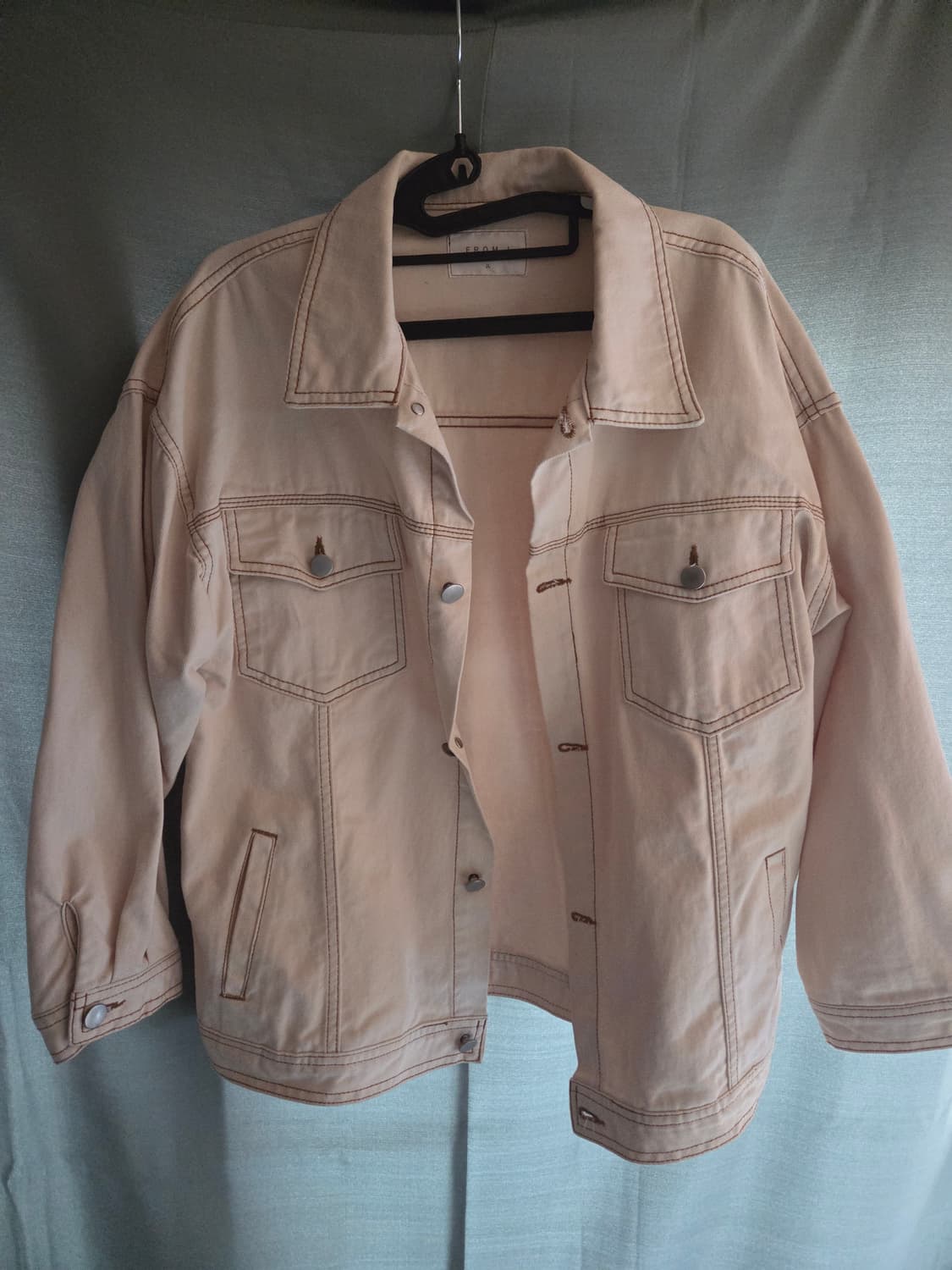 만원 급처! 스티치 데님 자켓 크림 상품이미지1