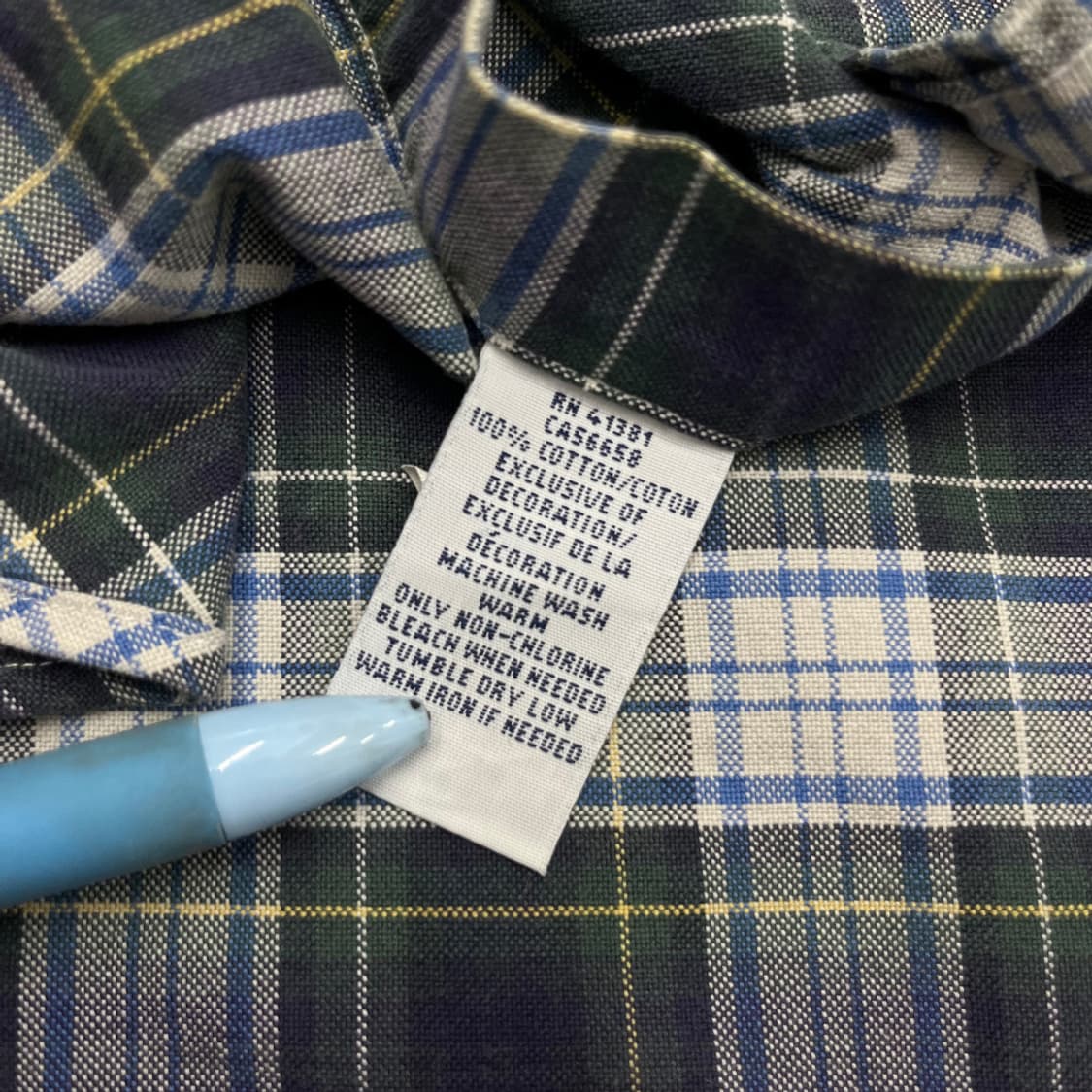 폴로 랄프로렌 네이비포니 타탄 네이비체크 린넨셔츠 S 상품이미지6