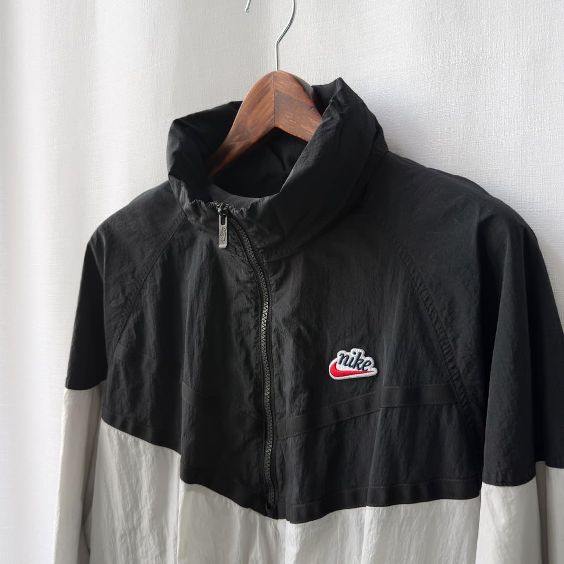 나이키 하프 집업 우븐 나일론 후드 바람막이 블랙 화이트 XXL 상품이미지8