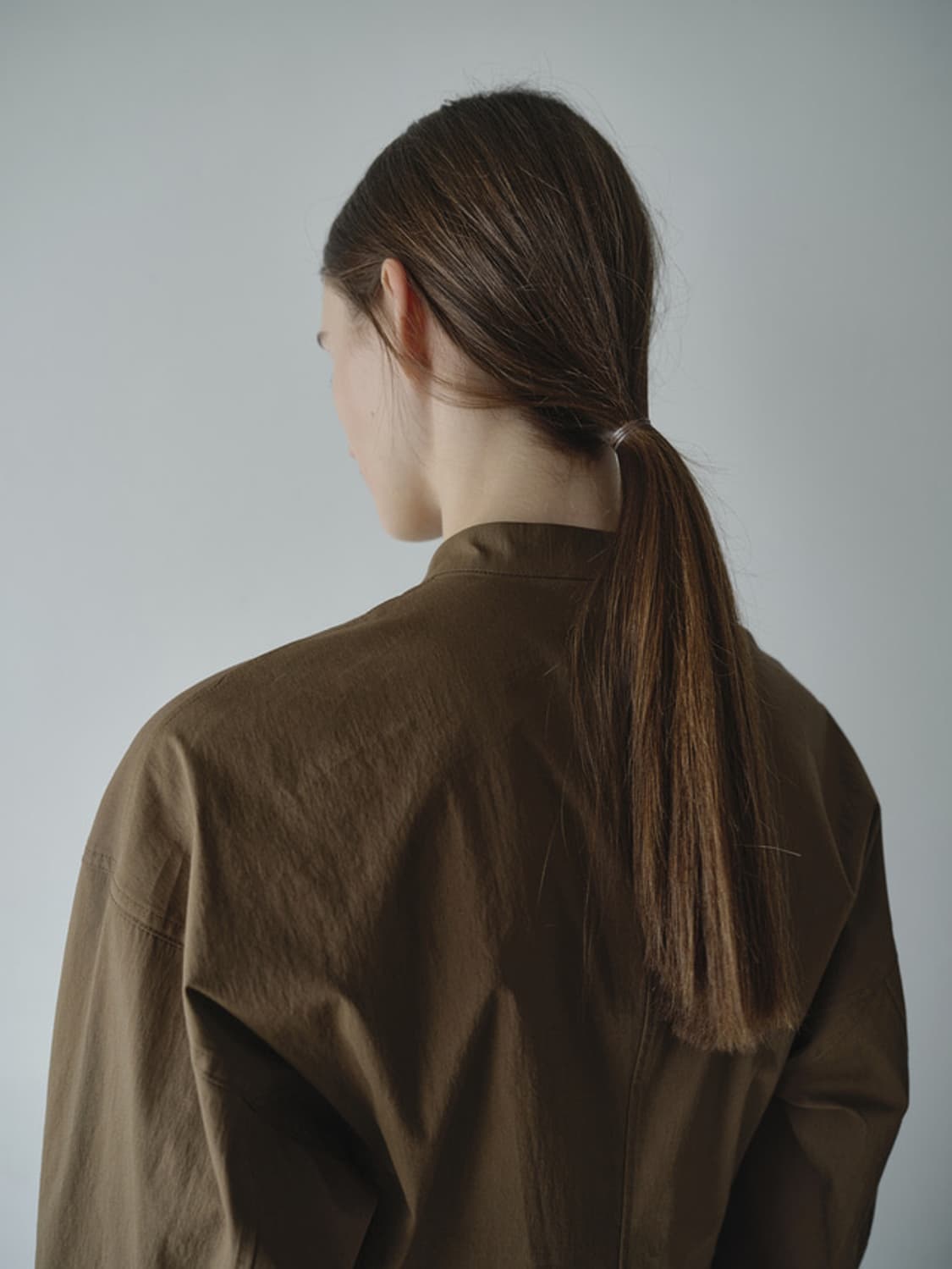 코켓 웨이스트 슬림 셔츠 원피스 카멜브라운 상품이미지3