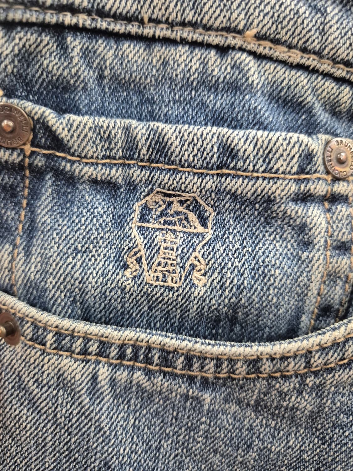 브루넬로 쿠치넬리 코튼 스트레이트 팬츠 블루진  상품이미지5