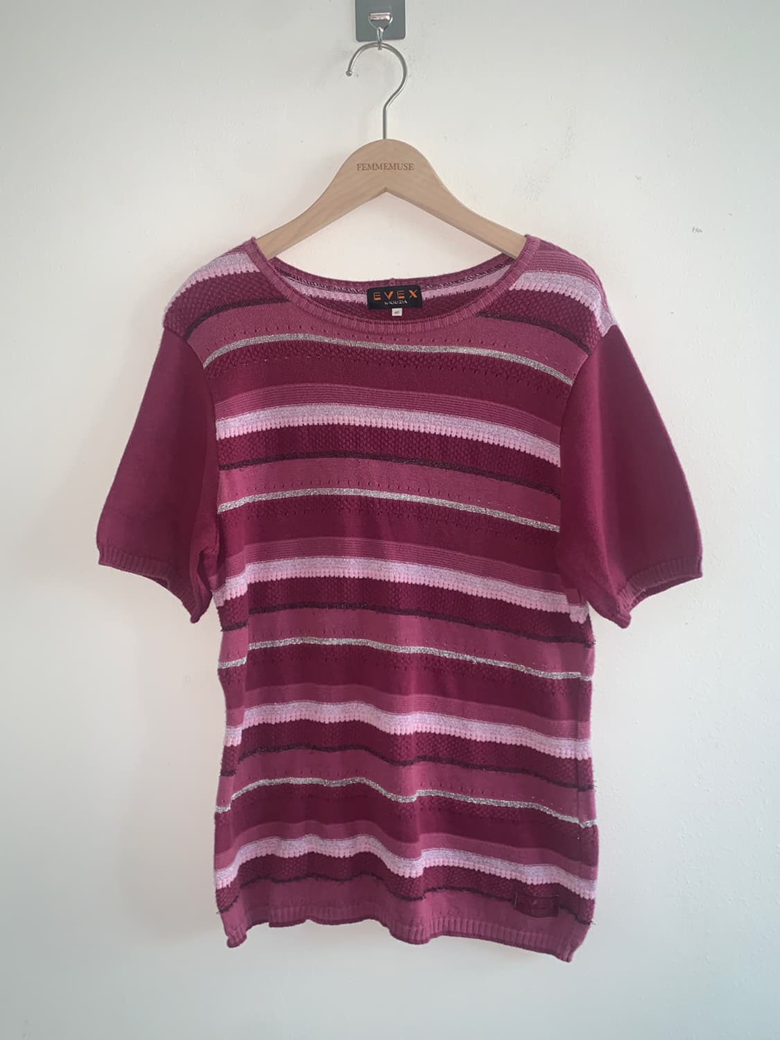 Stripe u neck knit 상품이미지2