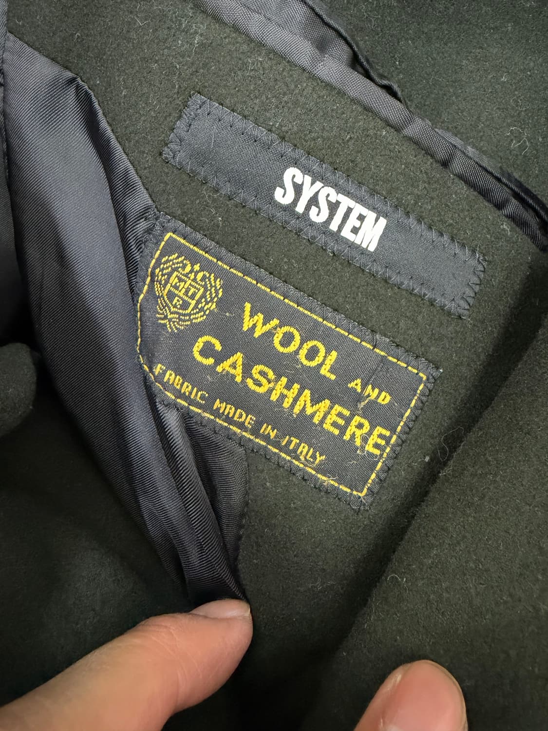 정품) 시스템옴므 한섬 울 캐시미어 코트 95 상품이미지7