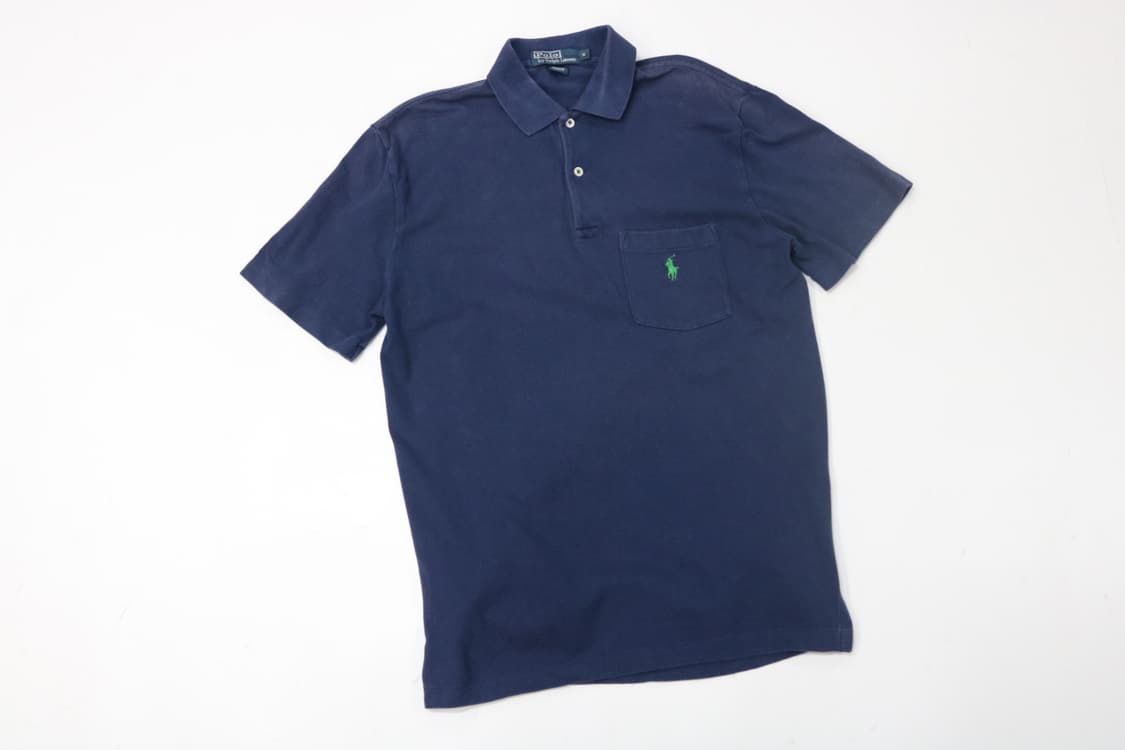 폴로 랄프로렌 빈티지 포켓 네이비 폴로셔츠 카라티 (S) 상품이미지2