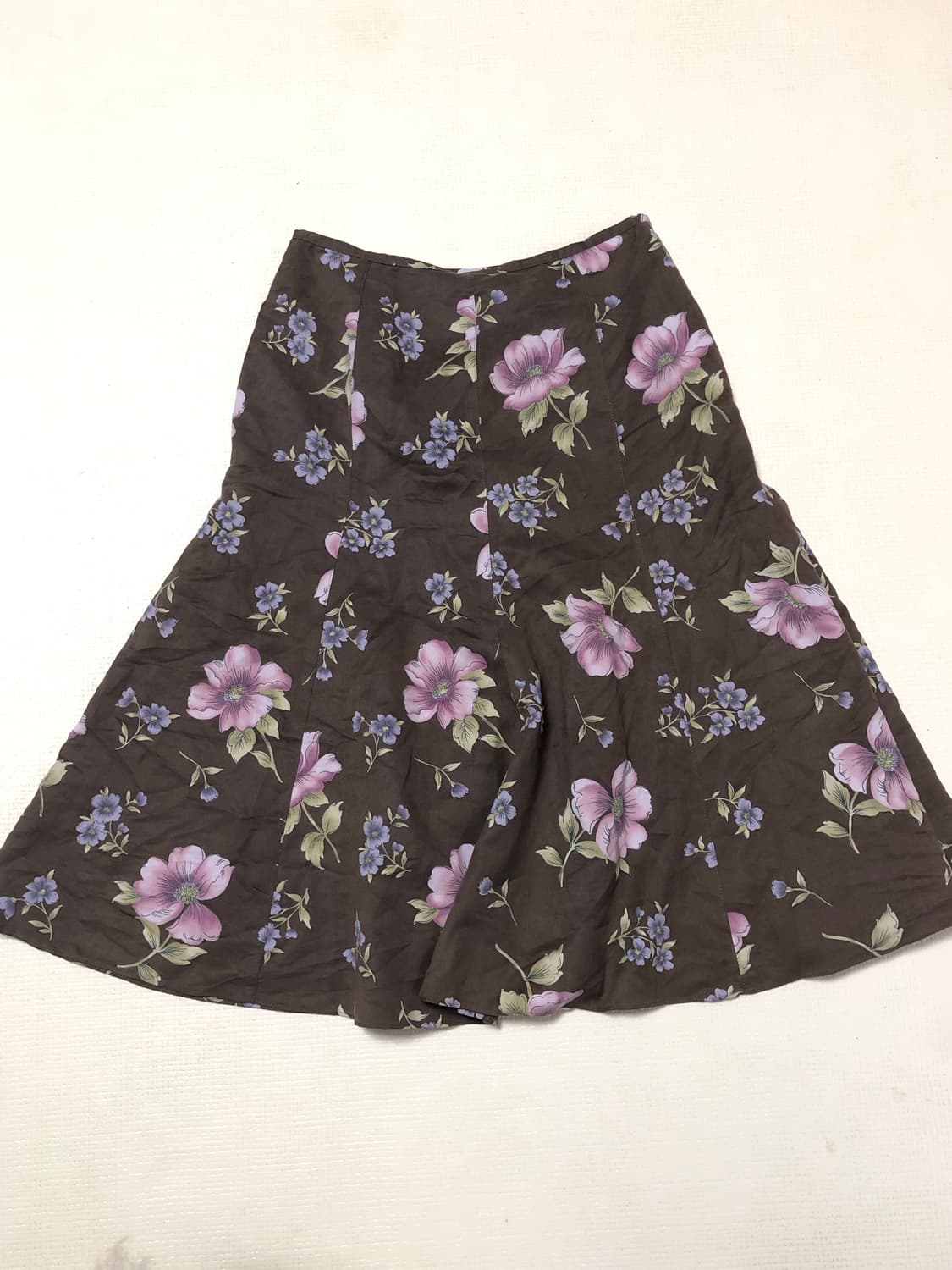 빈티지 브라운 플라워 미디 스커트 상품이미지8