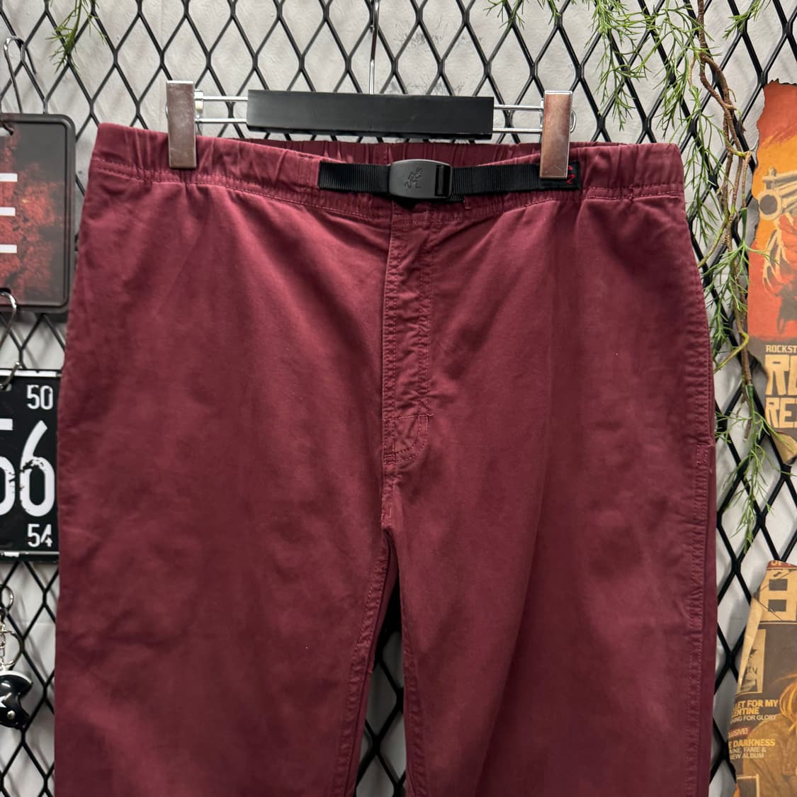 90s 그라미치 코튼 치노 팬츠 벨트 로고 포인트 버건디 상품이미지3