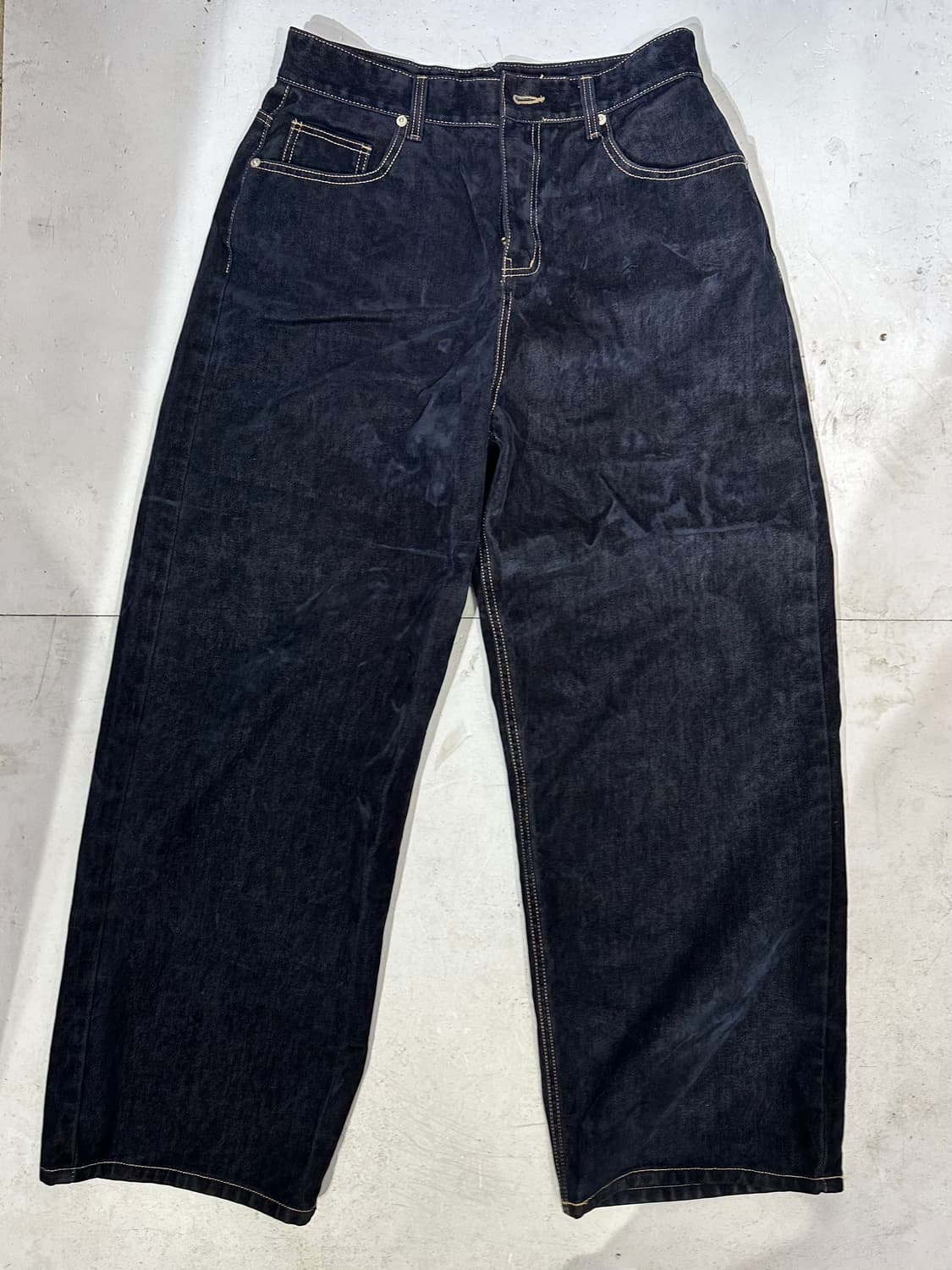 빈티지 MENTO 진청 와이드 벌룬 데님 팬츠 청바지  상품이미지4