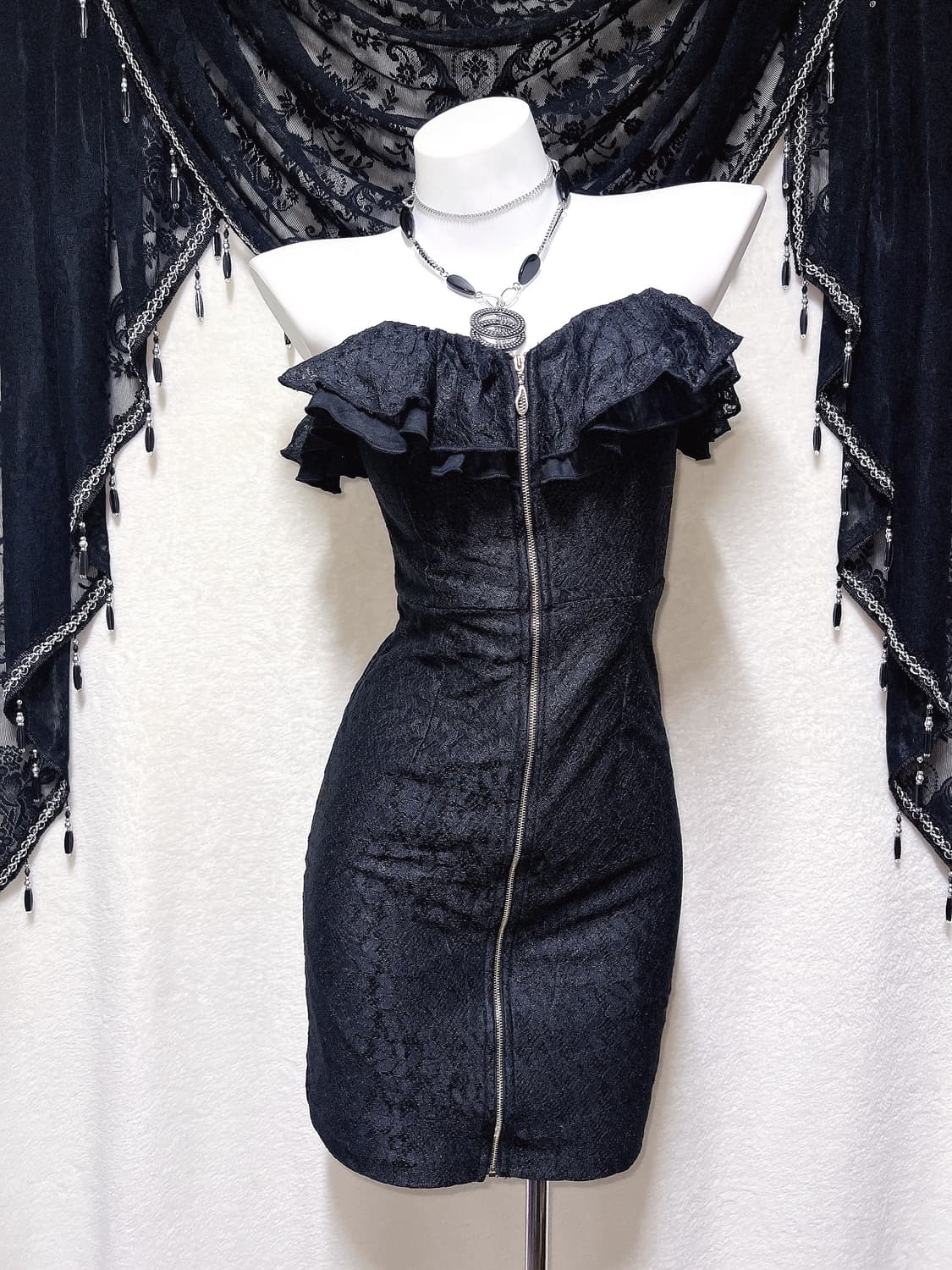 로맨틱고딕 오네갸루 프릴레이스 오프숄더 아게하 원피스 드레스 히메 섹시 상품이미지5