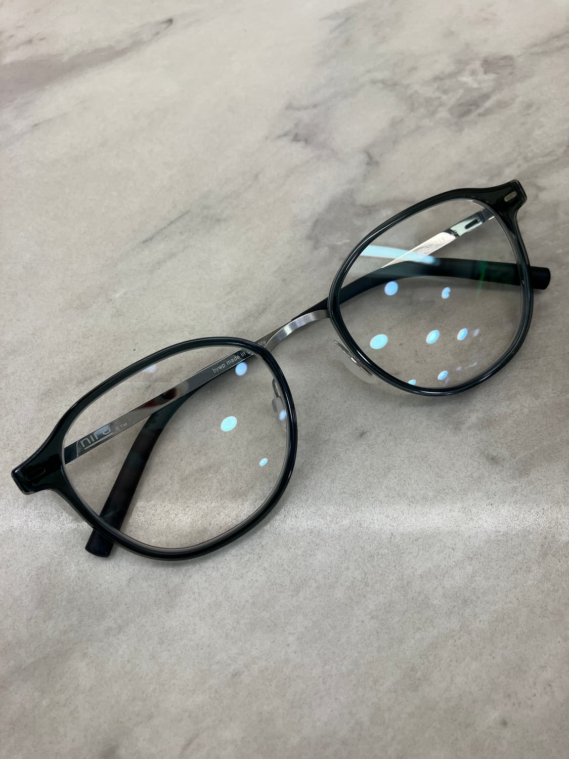 니로 NIRO 실버 딥그린클리어 솔텍스 라운드 메탈테 안경 상품이미지1