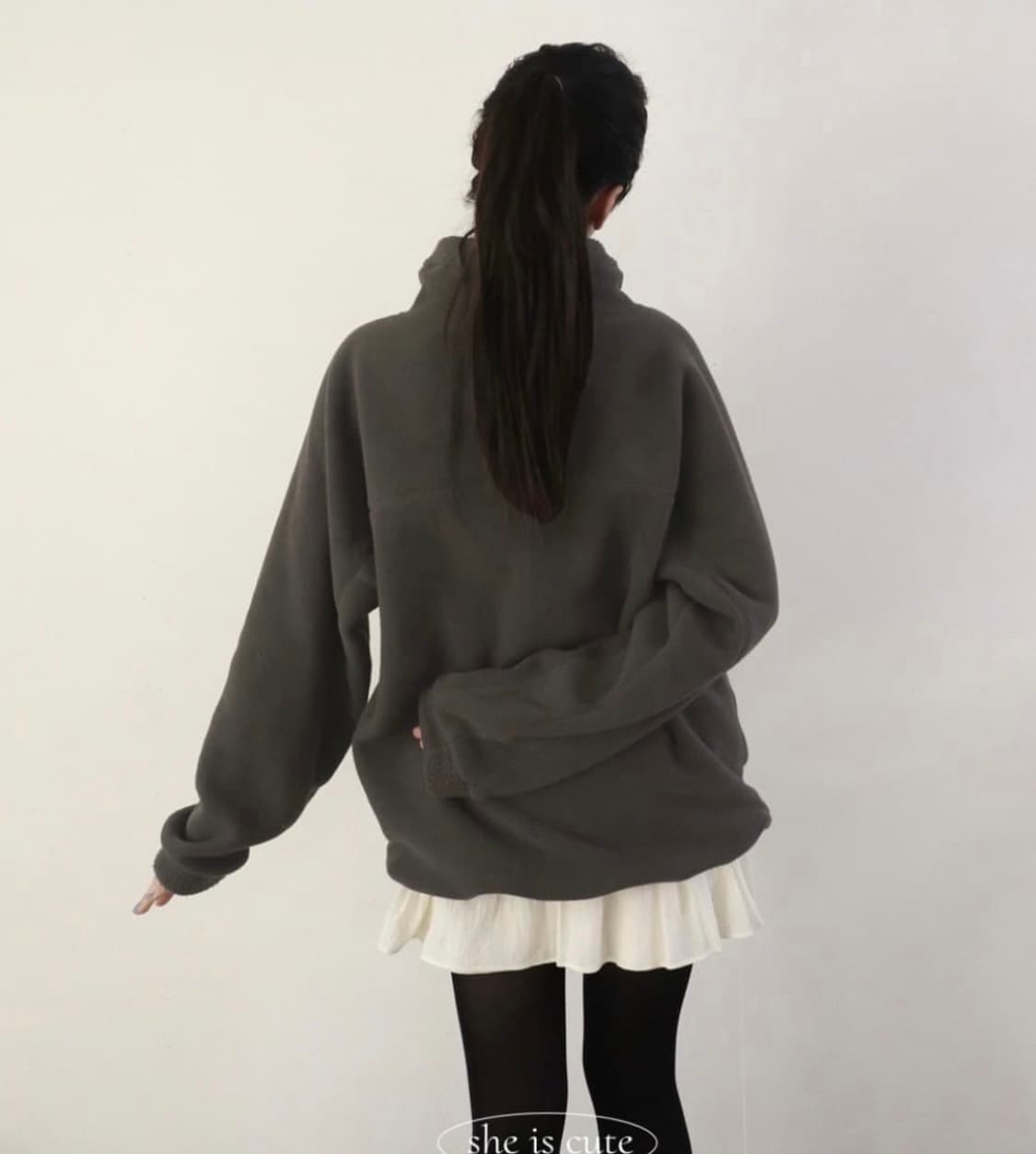 She is cute 쉬이즈큐트 오버사이즈 플리스 fleece 상품이미지2