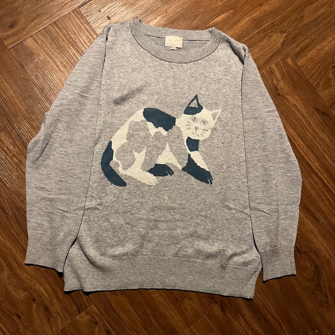 Japanese Vintage 고양이 자카드 니트 LL 상품이미지1