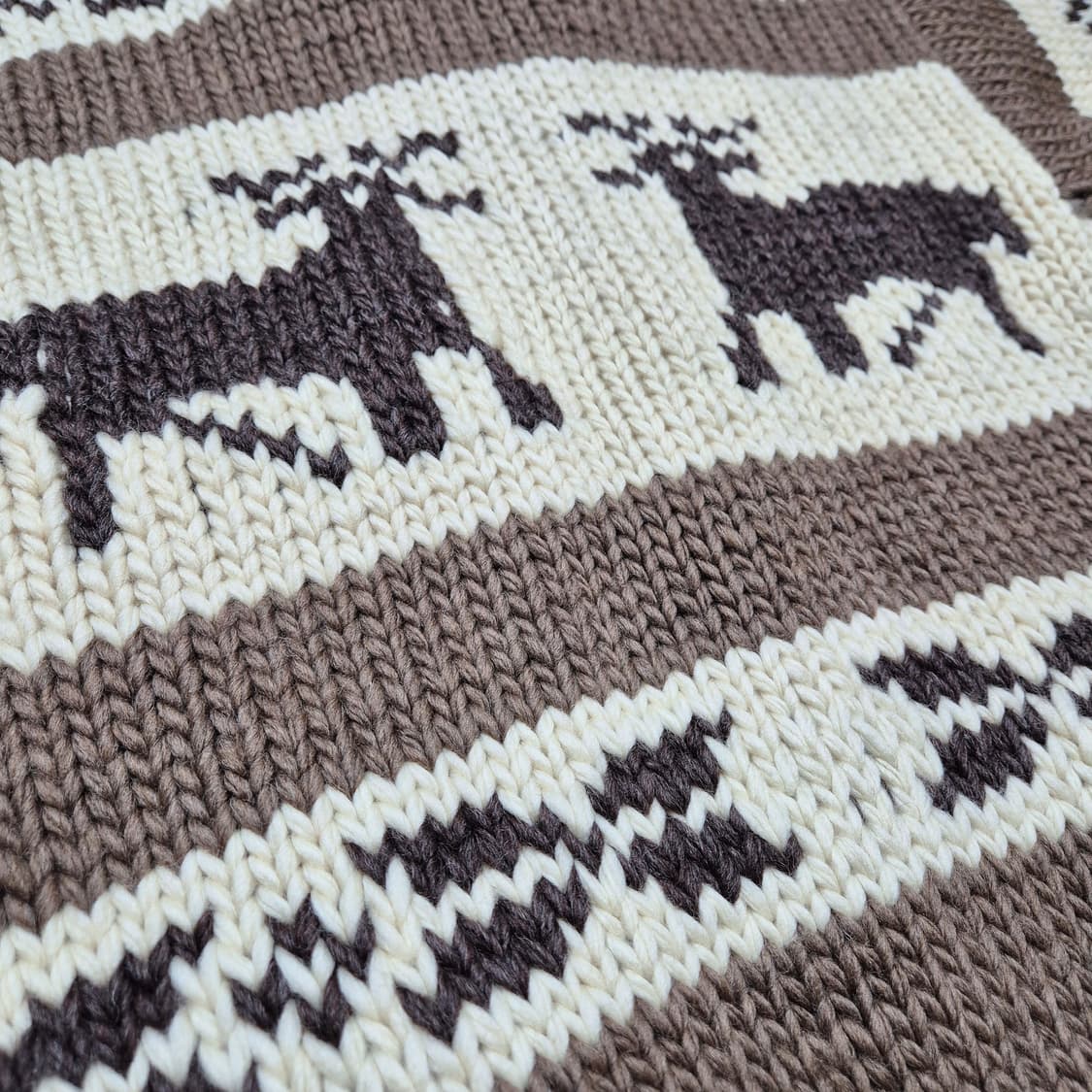 Chieftain 핸드니트 사슴 코위찬 니트자켓 L 상품이미지4