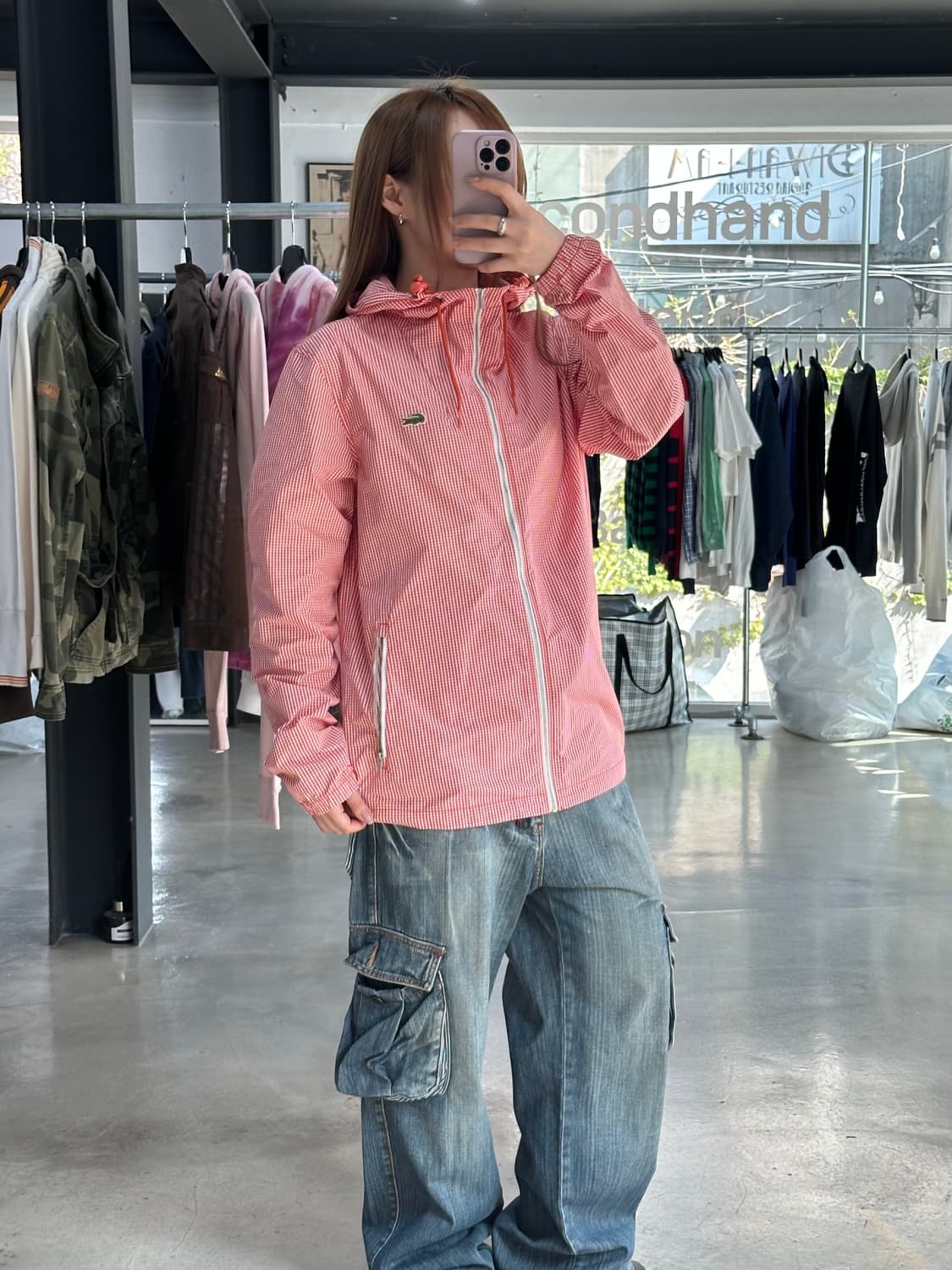 라코스테 체크 윈드브레이커 자켓 상품이미지4