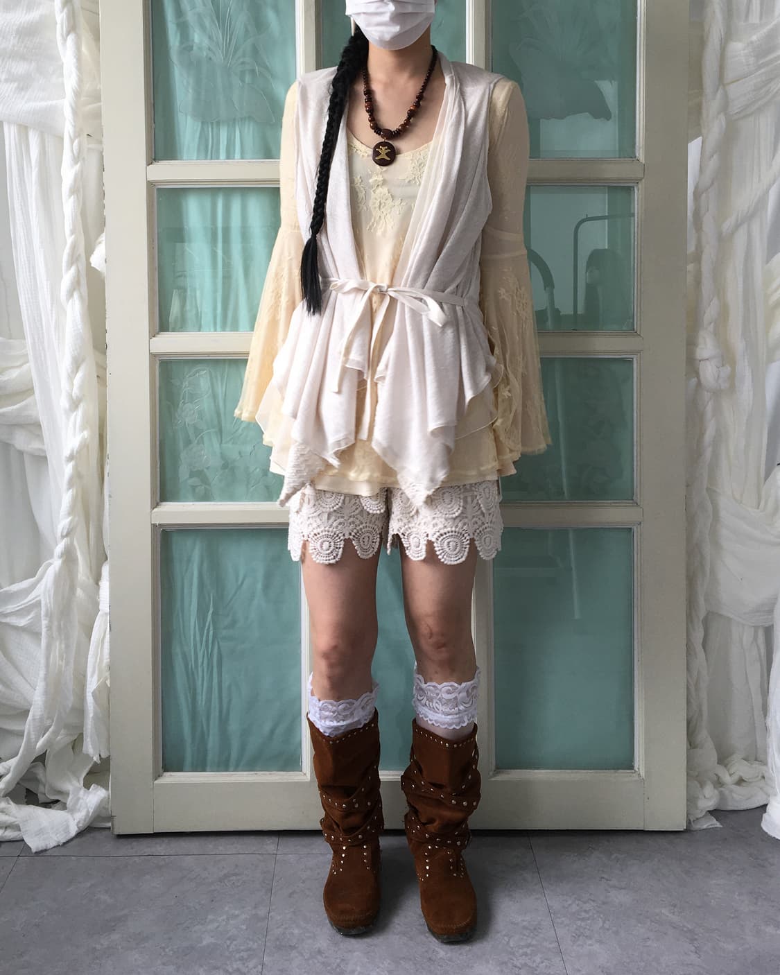 Drape tied vest 상품이미지1