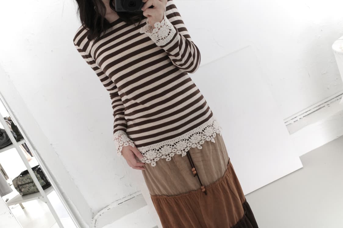 stripe crochet sleeve 상품이미지6