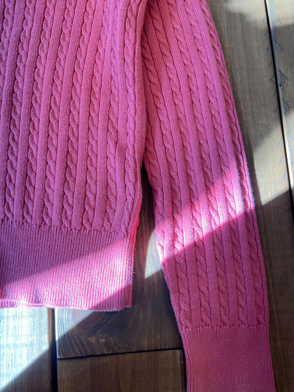 폴로 다홍 꽈배기 니트 카디건 상품이미지8