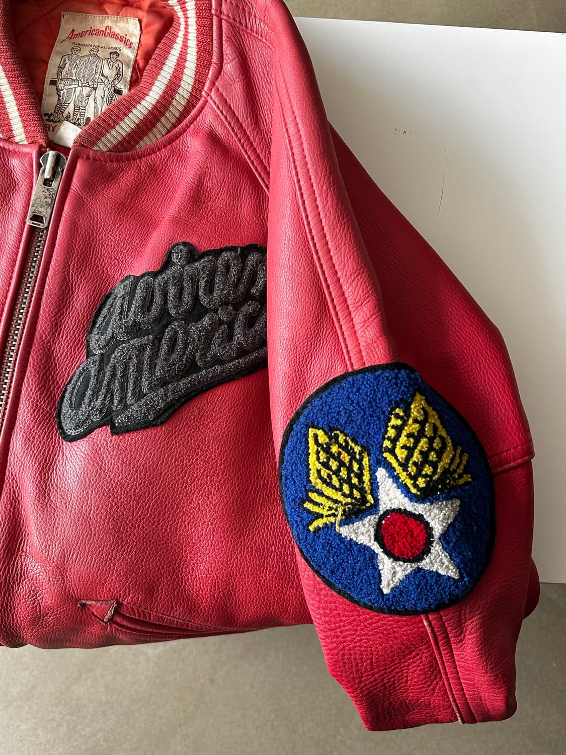 Avirex 90s 아비렉스 오리지널 트랙필드 레더 바시티 상품이미지4