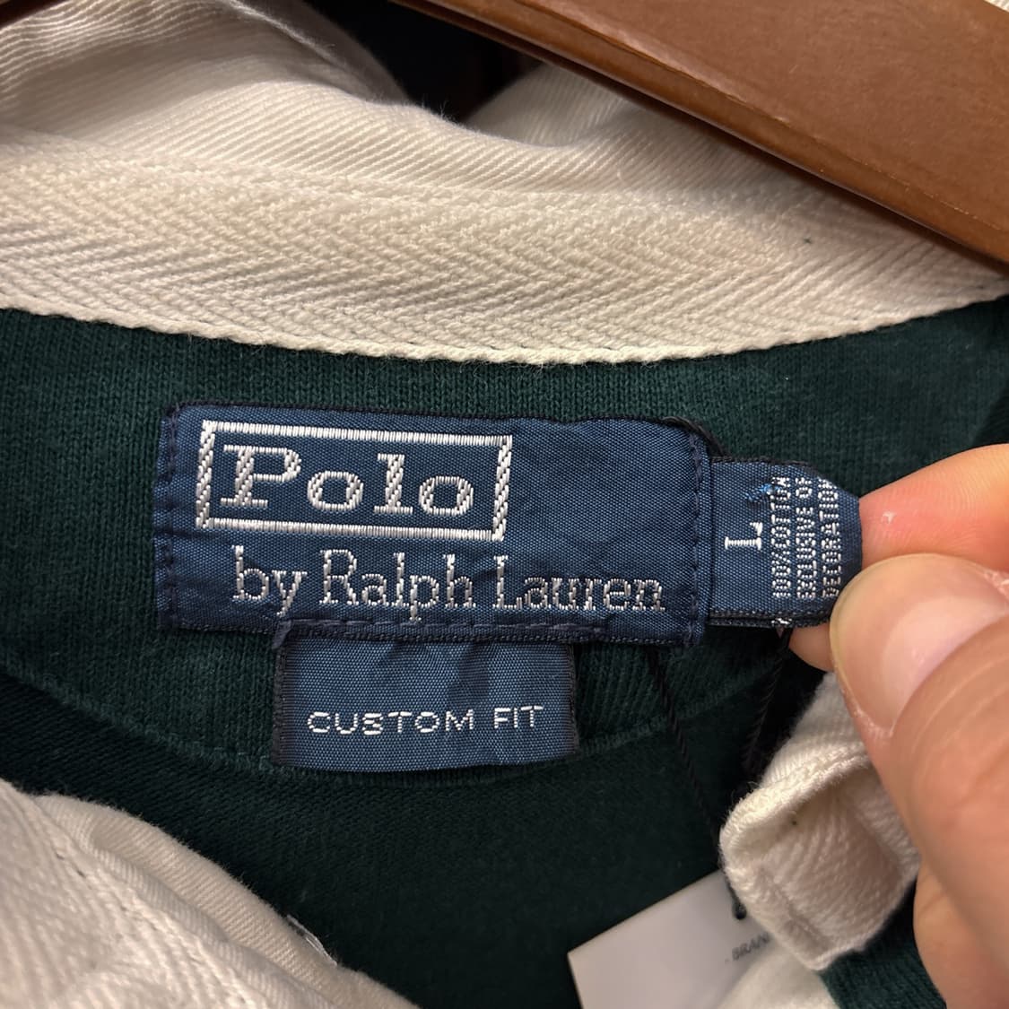 90s 폴로 랄프로렌 V-쉐브론 스트라이프 프레피 와펜 럭비티 N807 상품이미지10