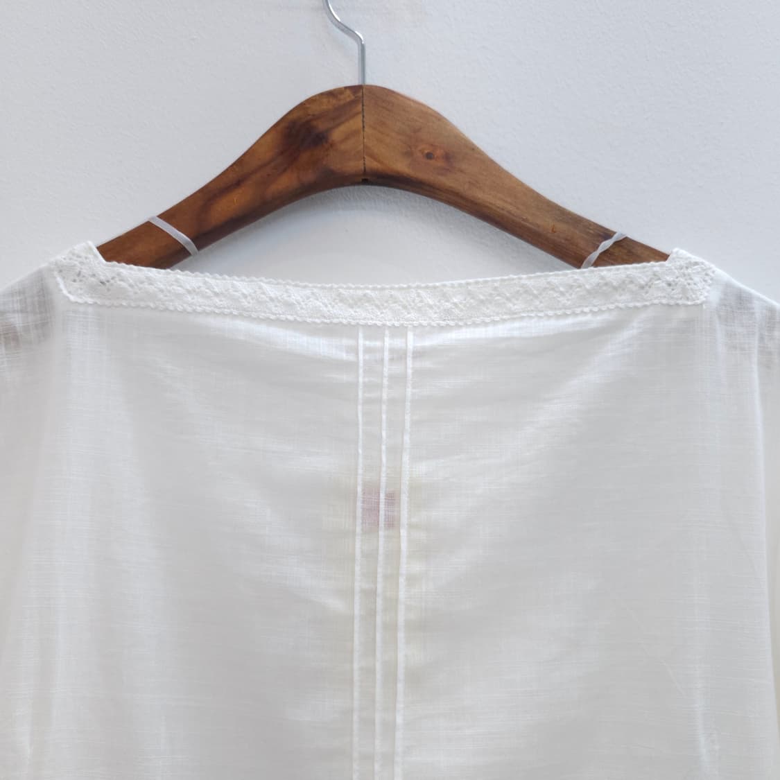 화이트 레이스 스트링 스퀘어넥 7부 블라우스 상품이미지8