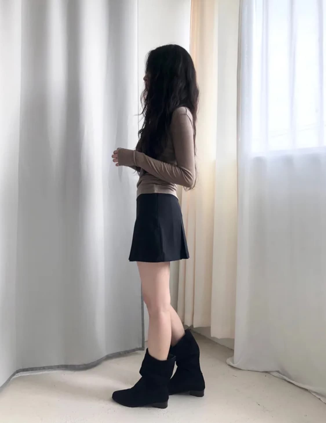그린씨 mini pleats skirt s [beige] 상품이미지2
