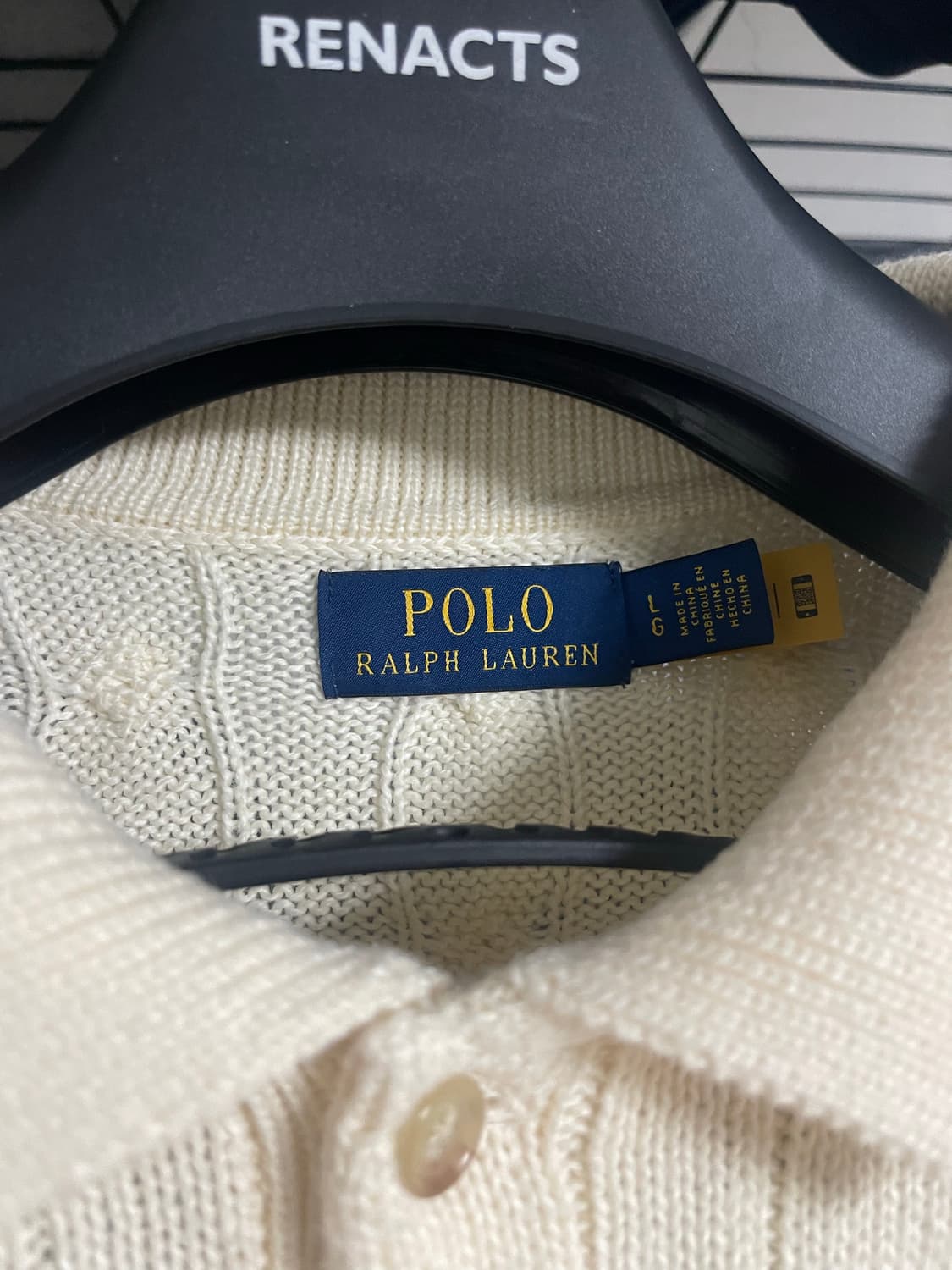 폴로 랄프로렌 케이블 반팔 니트 아이보리L 상품이미지2