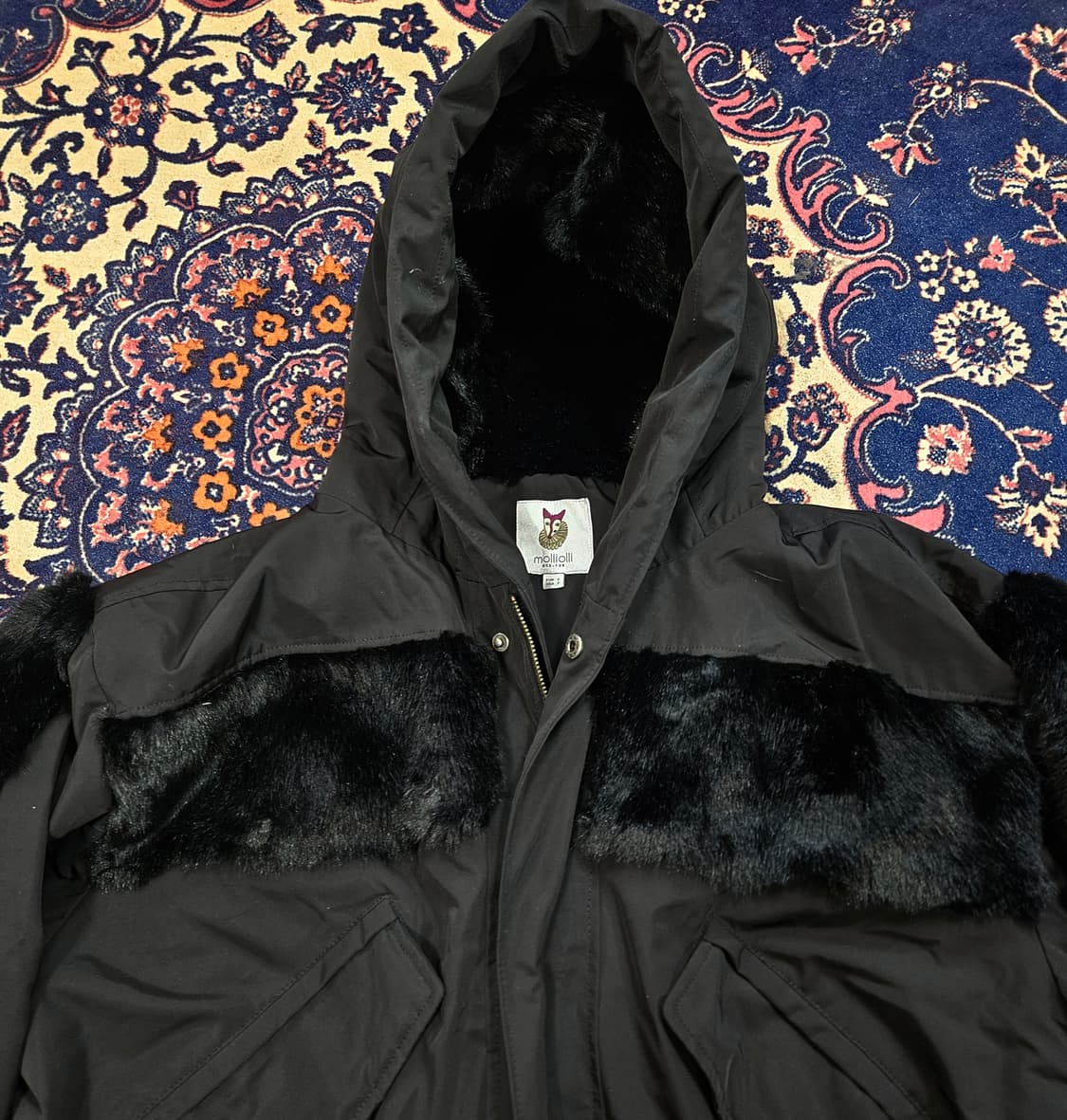몰리올리(Molliolli) 사이드 퍼 라인 후드 자켓 상품이미지4