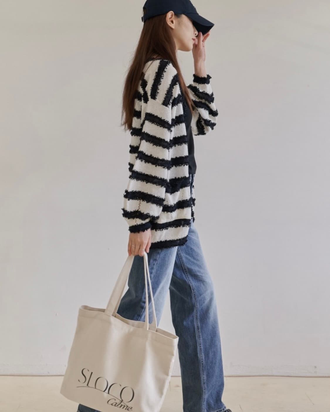 더버터크림 스트라이프 가디건 상품이미지2