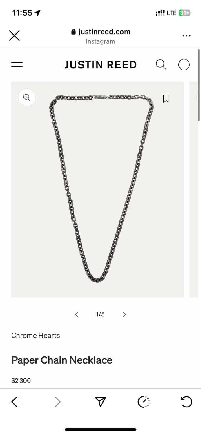 크롬하츠 페이퍼체인 20인치 풀구성 새상품 상품이미지1