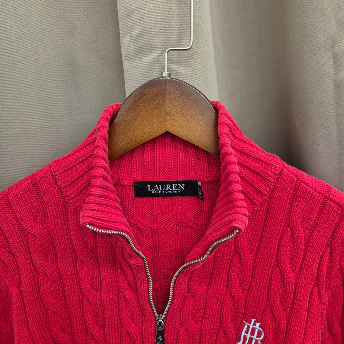 로렌 랄프로렌 케이블 니트 집업 가디건 M 상품이미지4