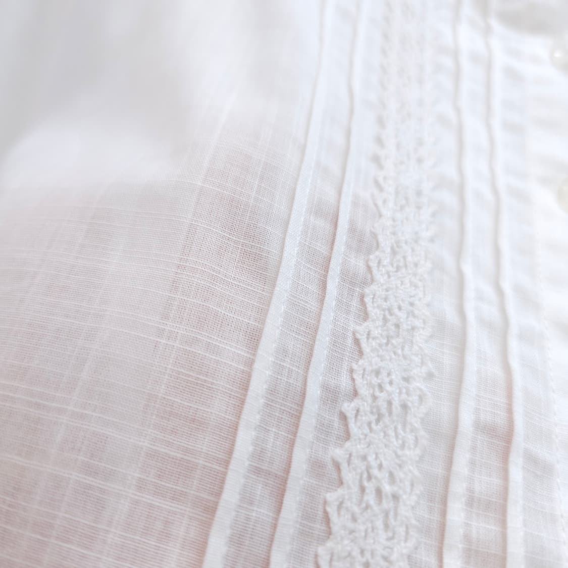 화이트 레이스 스트링 스퀘어넥 7부 블라우스 상품이미지9