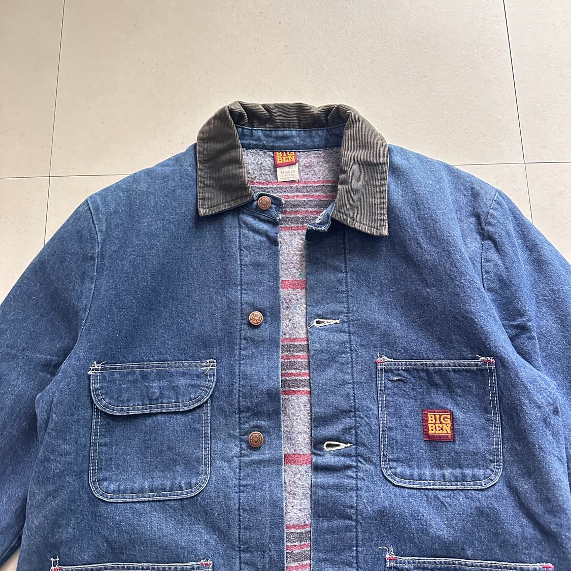 80s [40] 빈티지 빅벤 Big Ben 데님 초어 자켓 (USA산) 상품이미지2