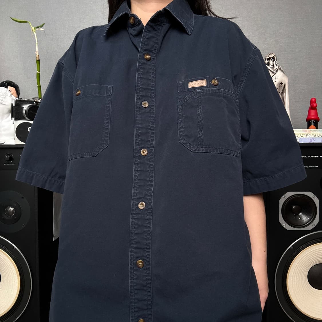 칼하트 가죽탭 반팔셔츠 상품이미지1