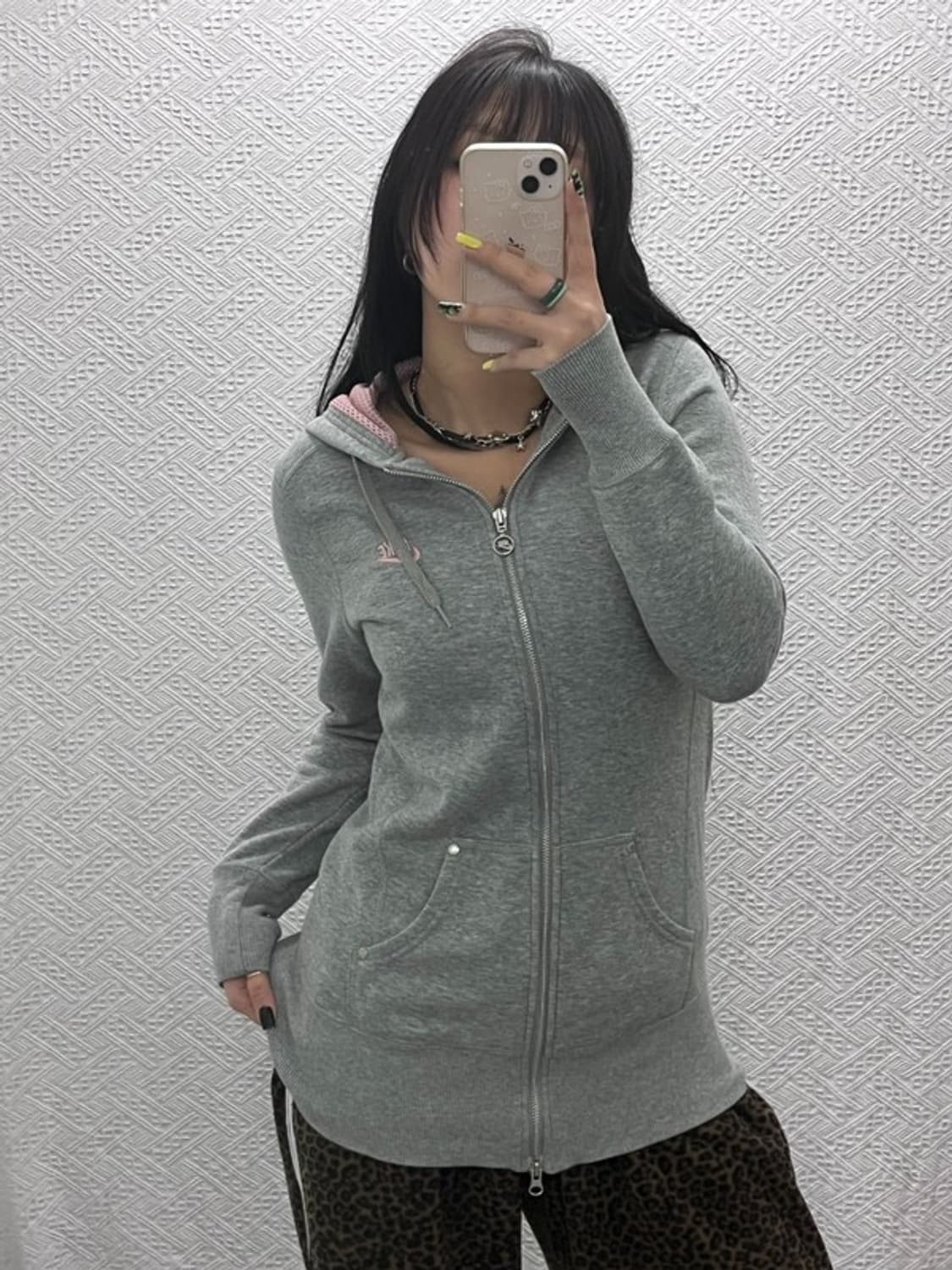 나이키 자수로고 핑크로고 롱 투웨이 후드집업 90 C05407 상품이미지2