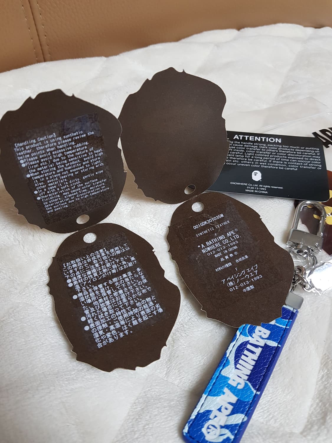 베이프 ABC 카모 키체인 키링 라이트 블루 상품이미지4