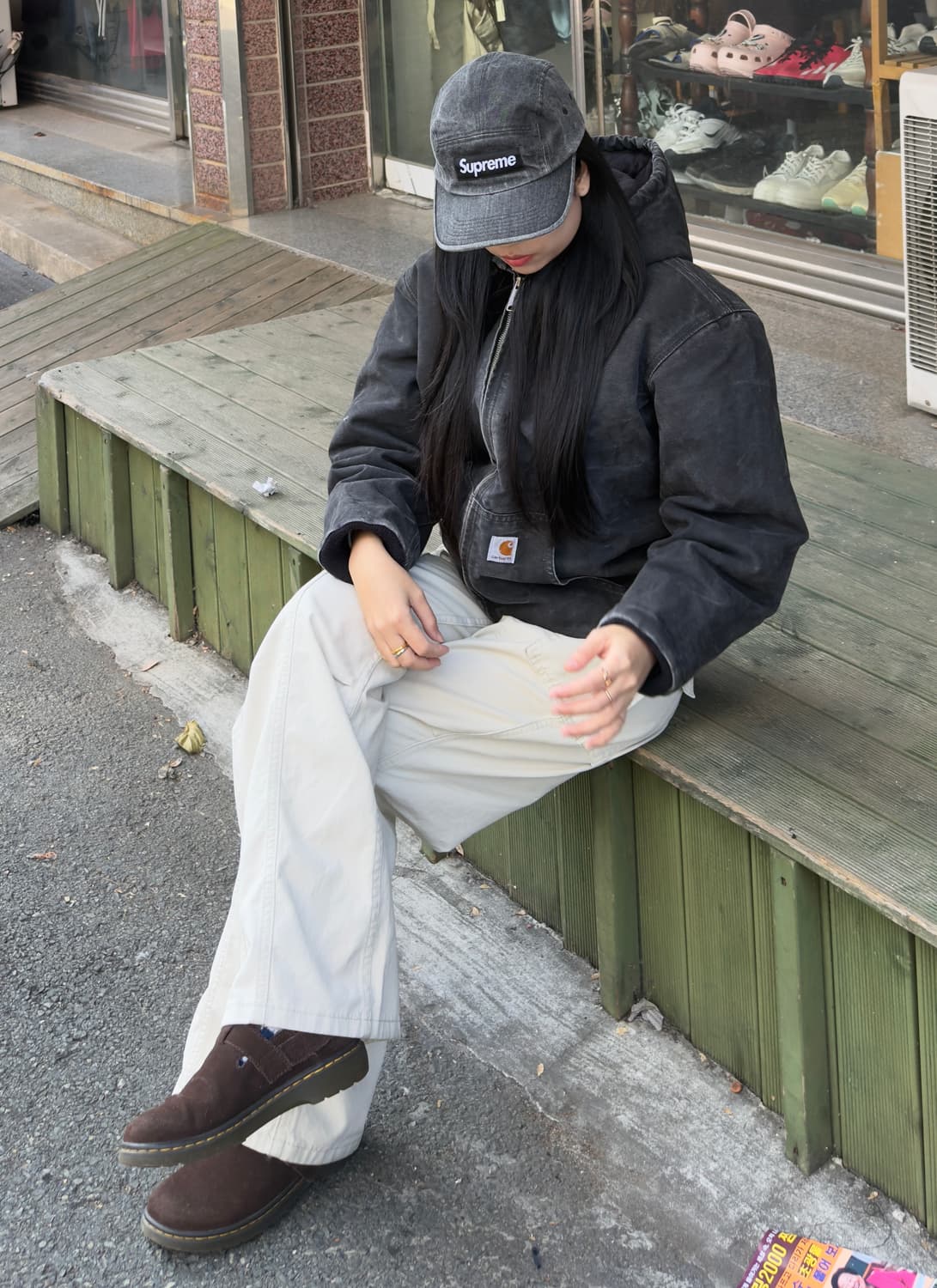 칼하트 후드 워크 자켓 블랙 wj130 BLK (M)made in usa 상품이미지6