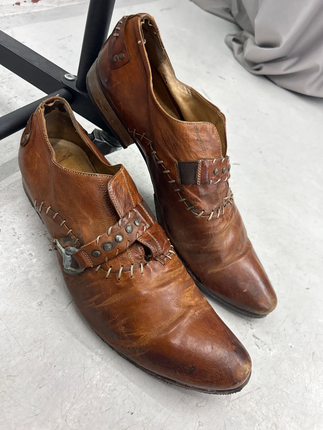 빈티지 체인 스트랩 옥스포드 구두 상품이미지2