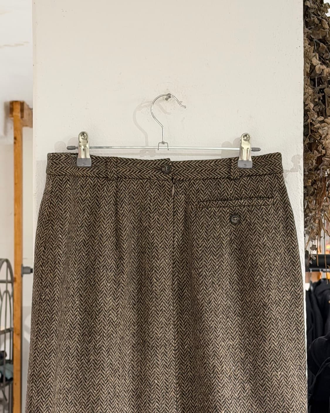 막스마라 위캔드 브라운 헤링본 버진울 미디스커트 상품이미지5