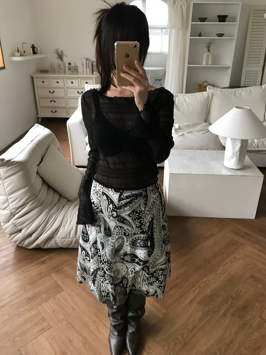 vintage pattern skirt 상품이미지5