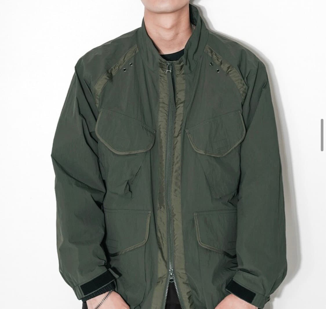 M) 비슬로우 퍼플 윈드브레이커 올리브 판매. 상품이미지3