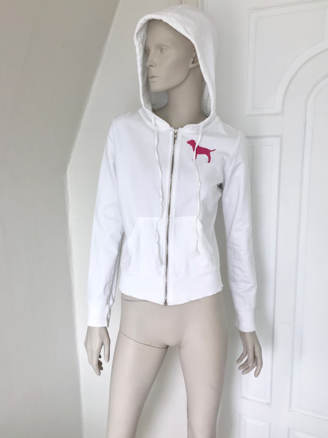 Pink Bold Number Patch Zip Hoodie 상품이미지4