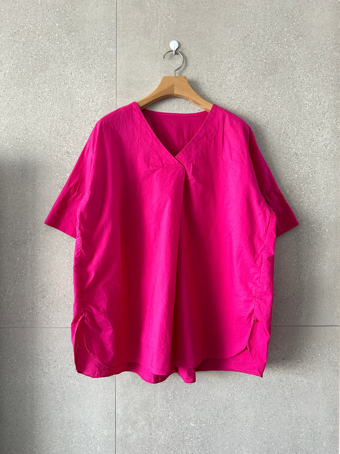 바스락 자주색 브이넥 오버핏 77가능 상품이미지1